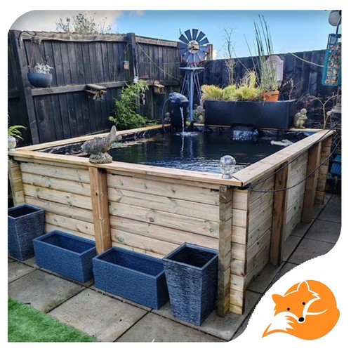Diy raised timber garden pond - raised,