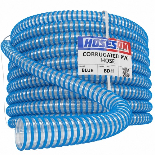 Blue corrugated pond hose - blue,