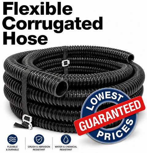 Black corrugated flexible - black, pond